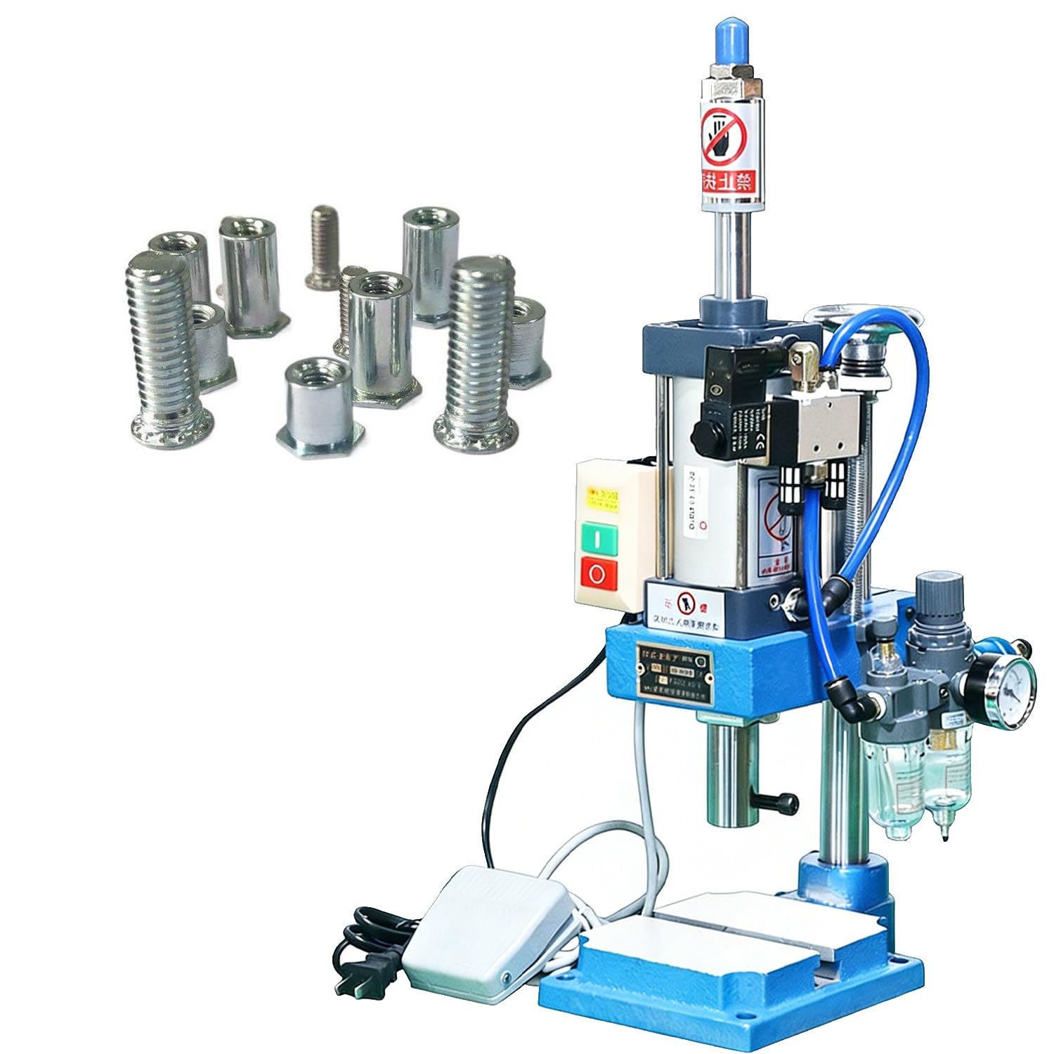 CelyToe Desktop Pneumatic Punch Press Pneumatic Stamping Machine Mini Pneumatic Press with 4 Versions to Choose for Industrial Plastic Molding Electronic Components Riveting & Bearing Press-Fitting A