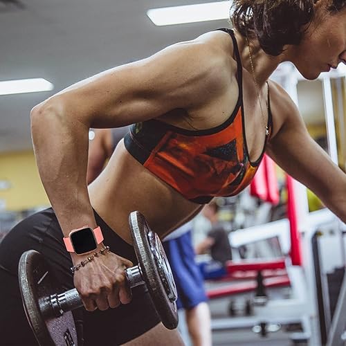 Miniatura 7 de Paquete de 8 correas deportivas compatibles con Fitbit Versa 2, Fitbit Versa, Versa Lite, Versa SE, correas clásicas de silicona suave de repuesto