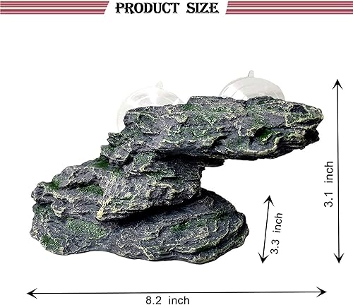 Miniatura 3 de PINVNBY Basking Platform for Turtles Tortoise Dock Resin Resting Rock Reptile Habitat Climbing Ornament Floating Ledge Aquarium Decoration with 2