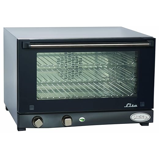 BroilKing POV-013 1450 Watt Half Size Countertop Convection Oven with (3) Shelves (1) Commercial Sheet Pan for Restaurant Deli | 1.34 Cu Ft | 15-3/4"H x 24"W x 23-3/4"D, Stainless Steel, 120v, NSF