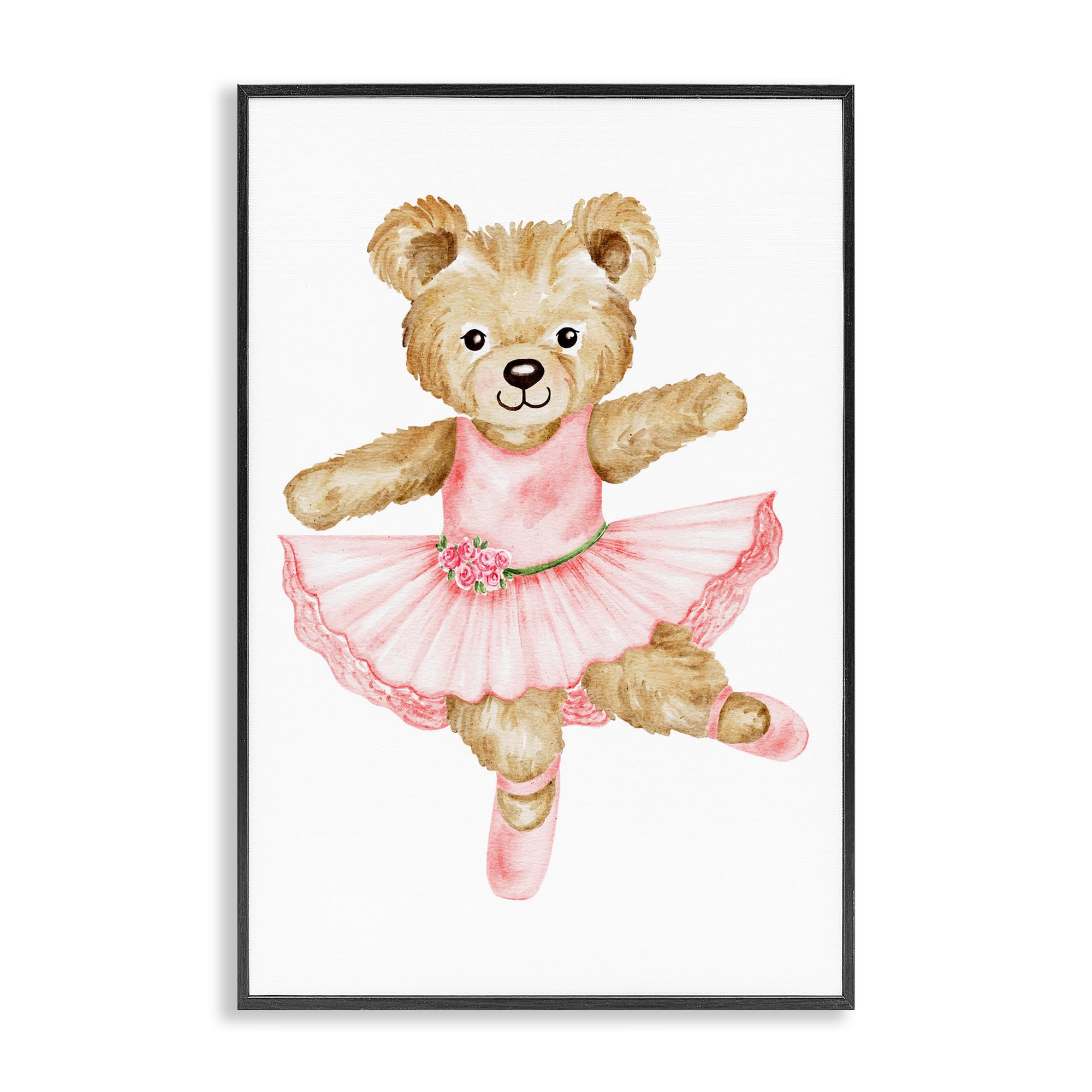 Ballerine ours en peluche noir Stupell tableau pour chambre enfant design Amy Hall