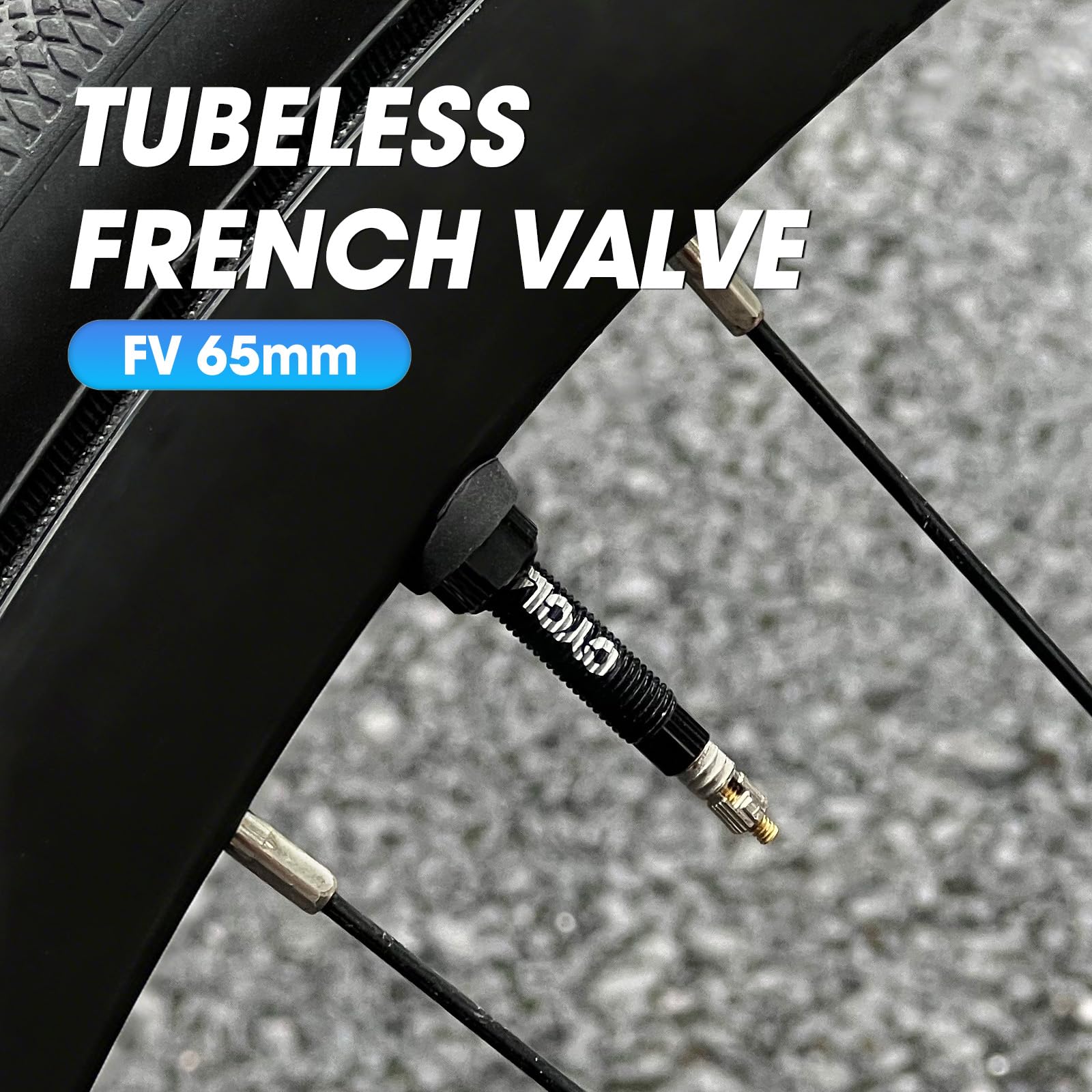 Lot de 2 CYCLAMI Presta Tubeless Valves 45/65/85mm, Insert Anti-Crevaison en Aluminium de Haute Qualité pour Pneus Tubeless, avec Outil de Démontage de Valve, pour vélo de Route, Gravel et VTT