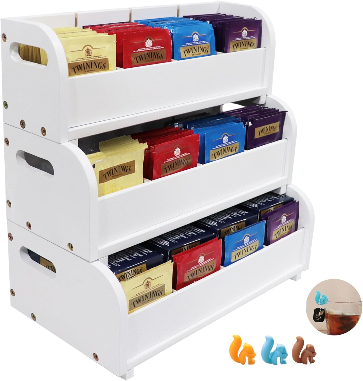 Tea Bag Storage Organizer Box Bamboo Tea bags Holder 3