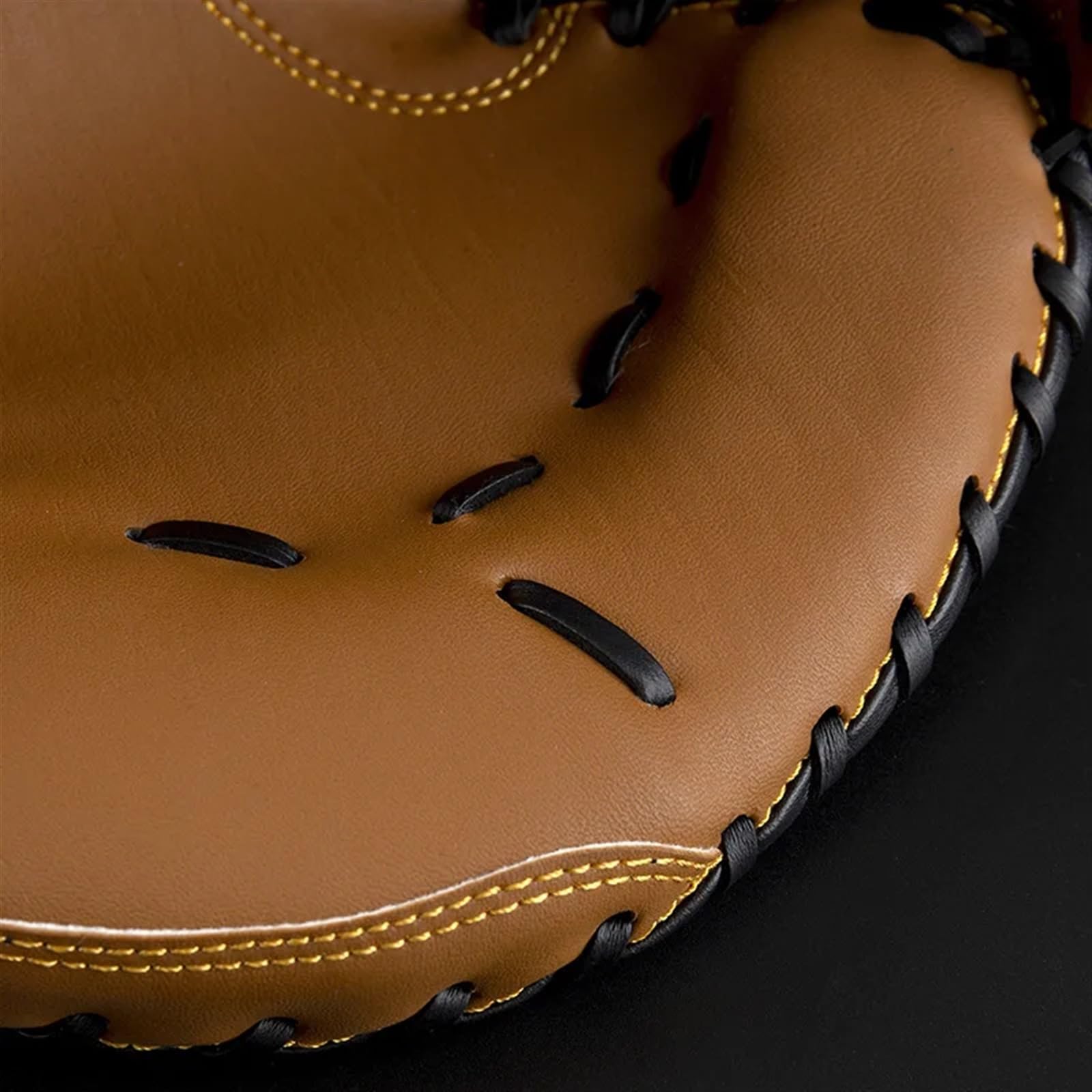 Rękawica baseballowa Outdoor Sports w kolorze brązowo-czarnym z PVC, do łapania, ćwiczeń softballu, rozmiar 12,5, lewa ręka, regulowana i wygodna