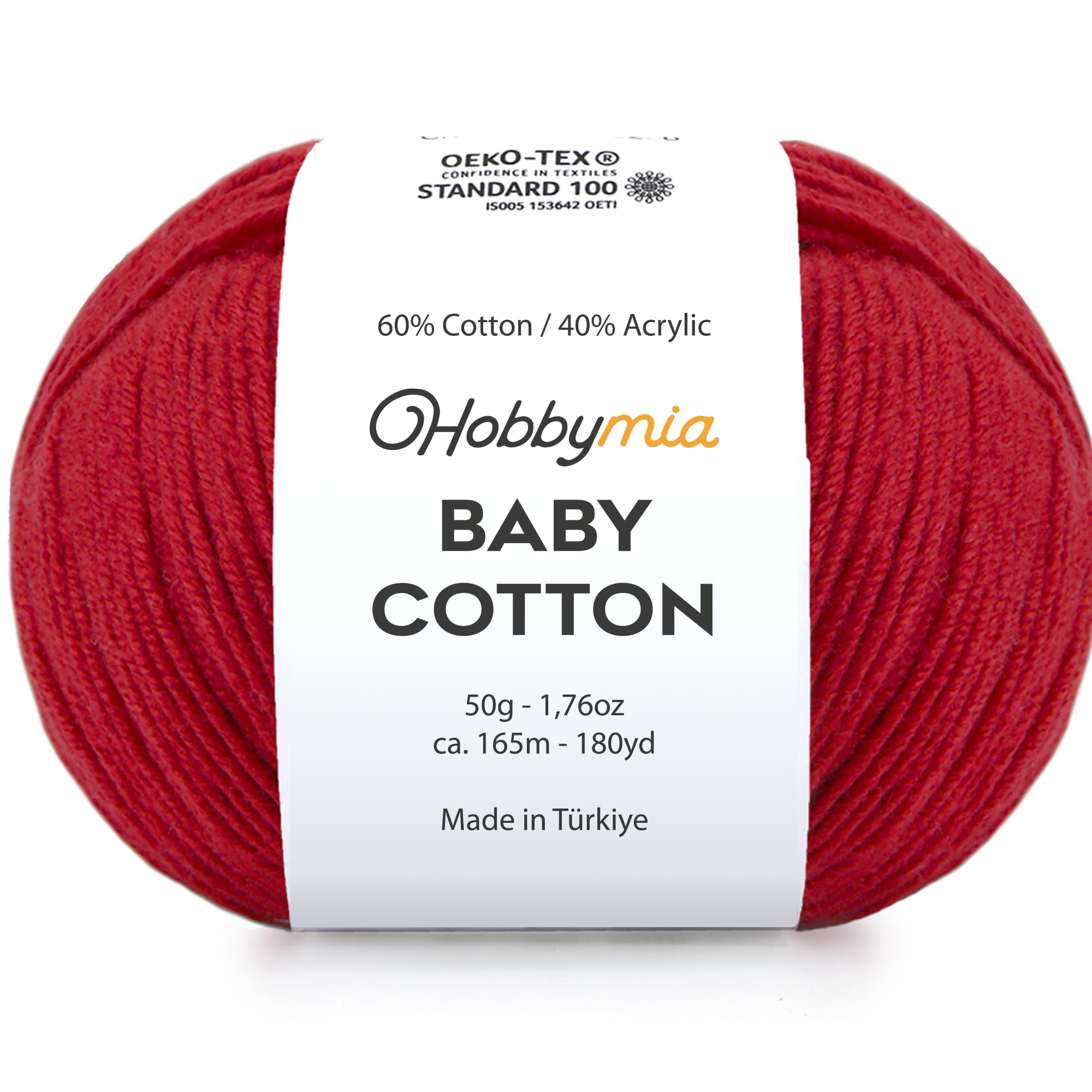 Baby Cotton Blend Yarn – Soft Sport Weight Yarn for Crochet & Amigurumi - 50g/180yds - 60% Cotton 40% Acrylic - Ideal for Baby & Knitting Proj.(Neon Green, 1 Ball) — view 81