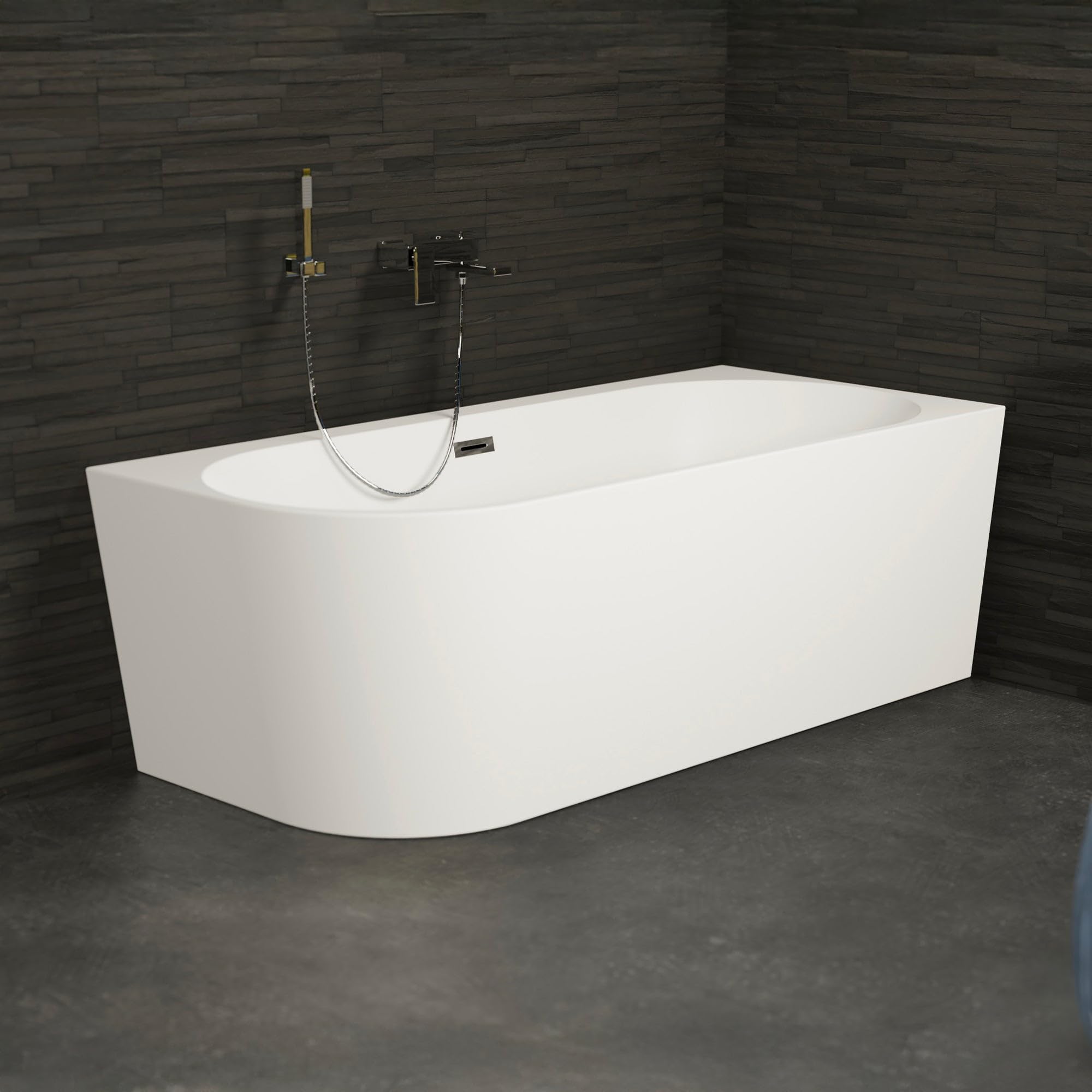 SPALINA CAPRI DROITE - Vasca freestanding a parete Destra L 170 x l 76 cm