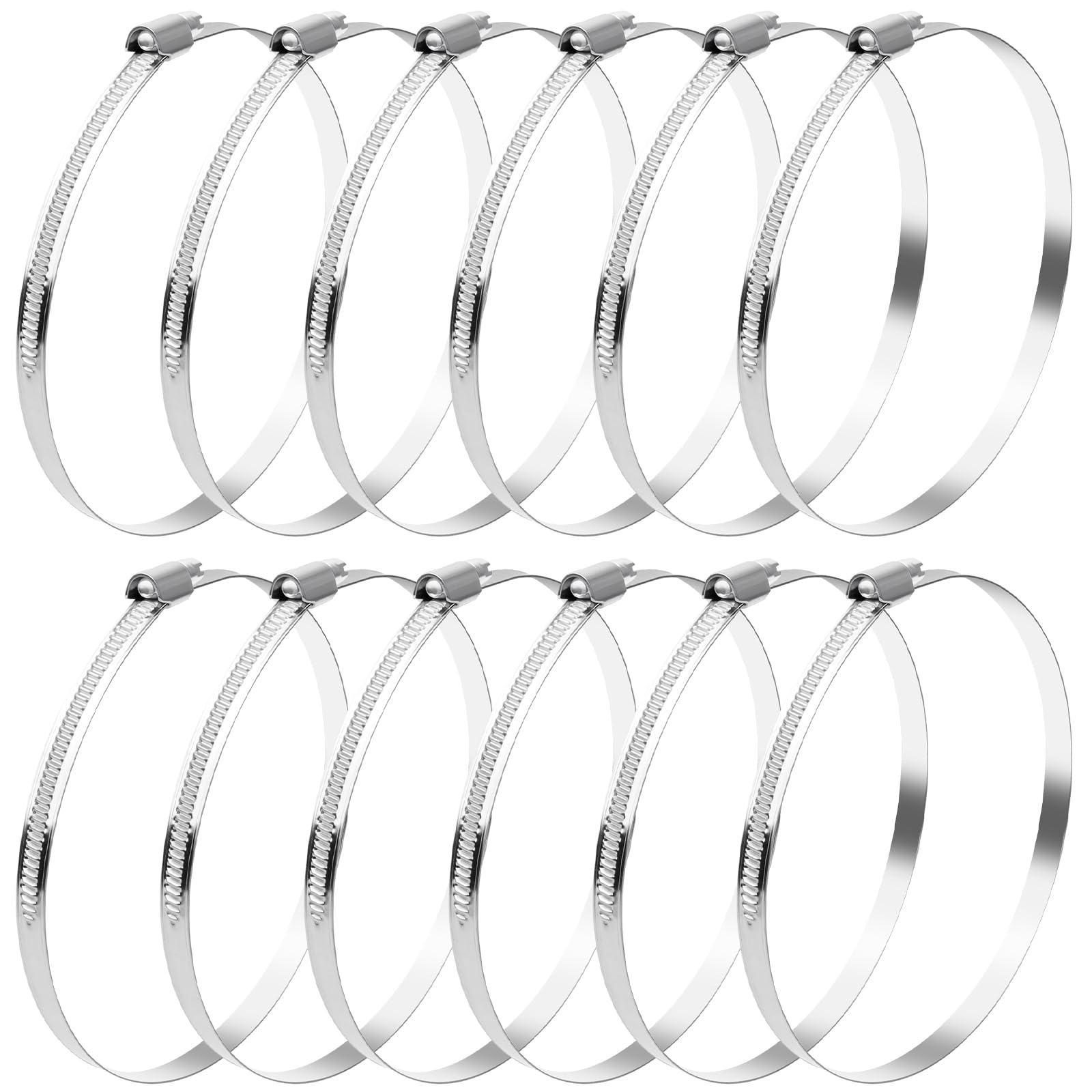 YFLeomry 12 Pack Stainless Hose Clamps, Adjustable Hose Clips, Jubilee Clips 110-130mm for Securing Pipes, Vents, Drains, Exhaust and Water Systems