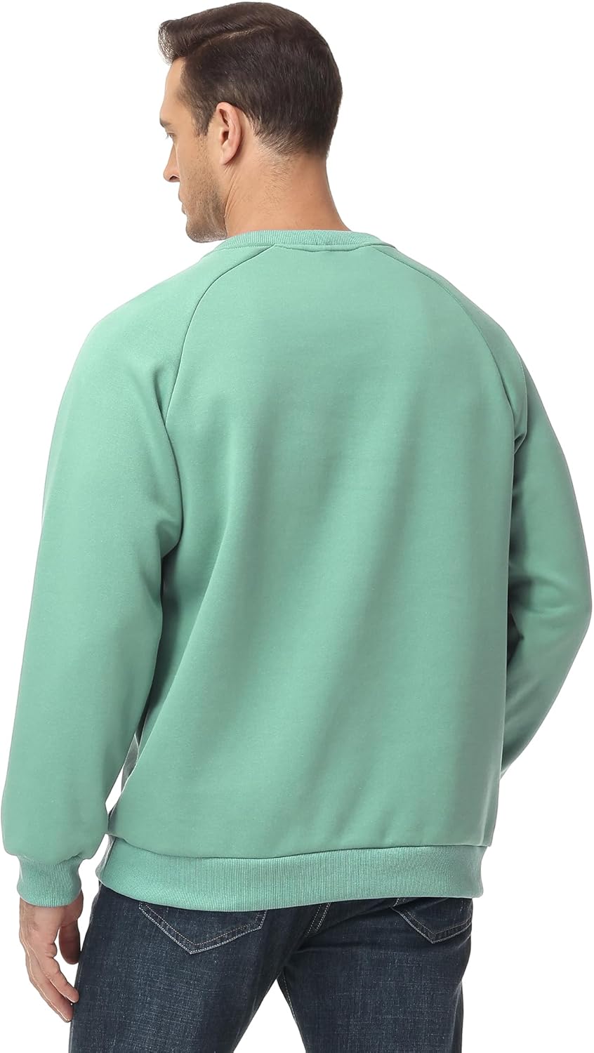 Men’s Crewneck Sweatshirt – Cotton Pullover, Solid Color Long Sleeve for Fall-Winter Comfort & Warmth - Image 2