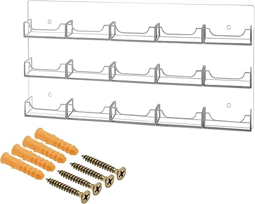 Miniatura 9 de Marketing Holders Tarjetero de alta calidad para montaje en pared horizontal multi 8 bolsillos negro acrílico