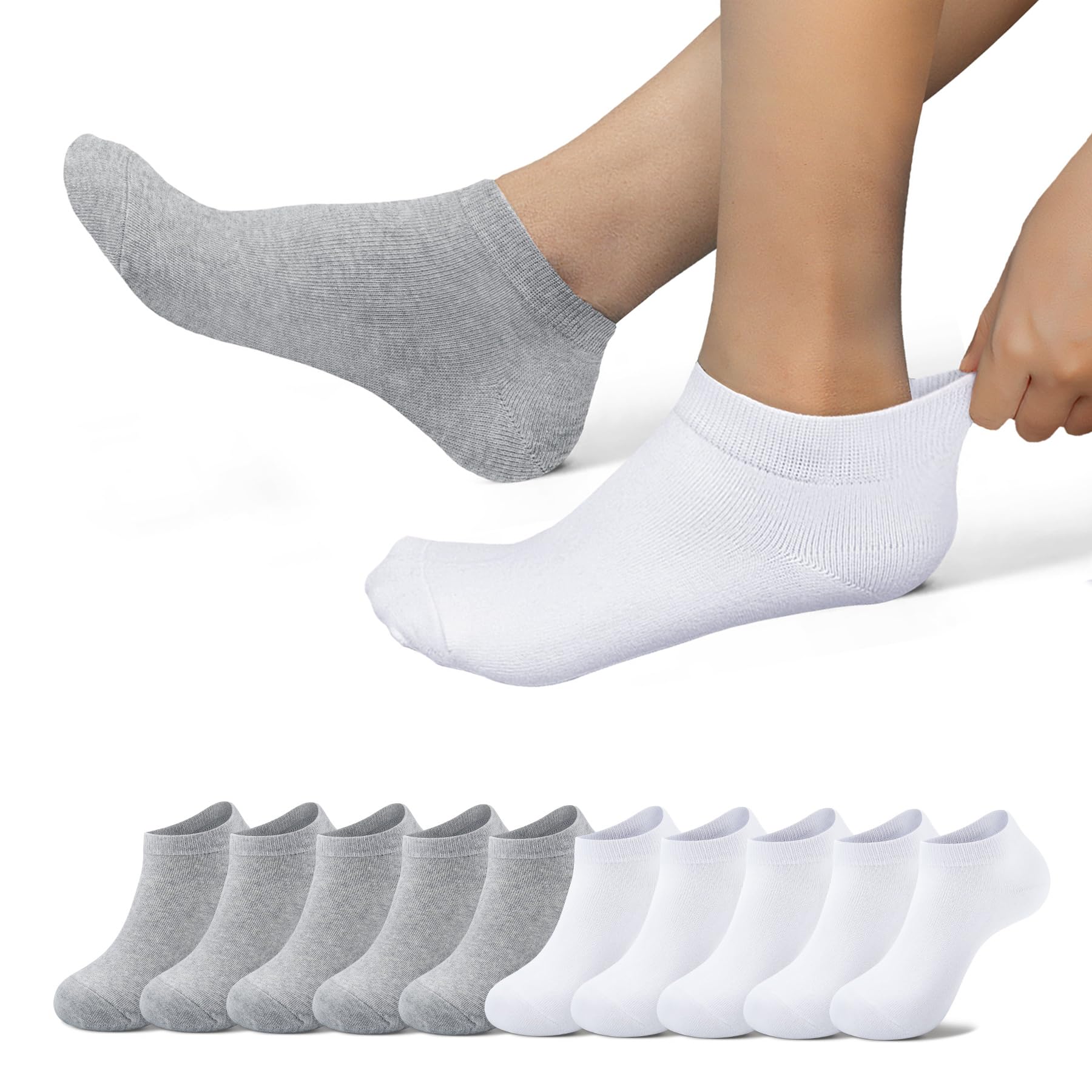 EKSHER Calzini Donna Cotone Corti Calze Estive Uomo 10 Paia Calze Sportive Calze Running Calze Tennis Calzini Trekking