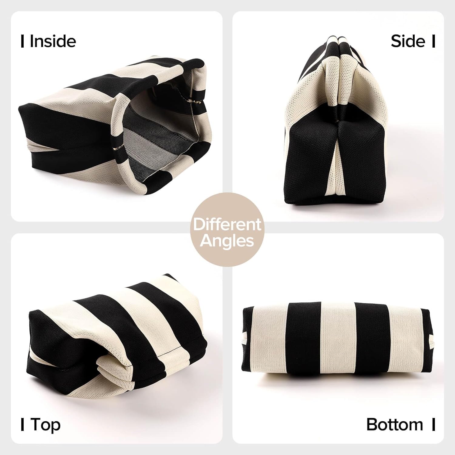 Woven Dumpling Bags for Women Pink and Green Purse Colorblock Clutch Crochet Purses Handbags Summer Beach Clutch 2025 - Image 3