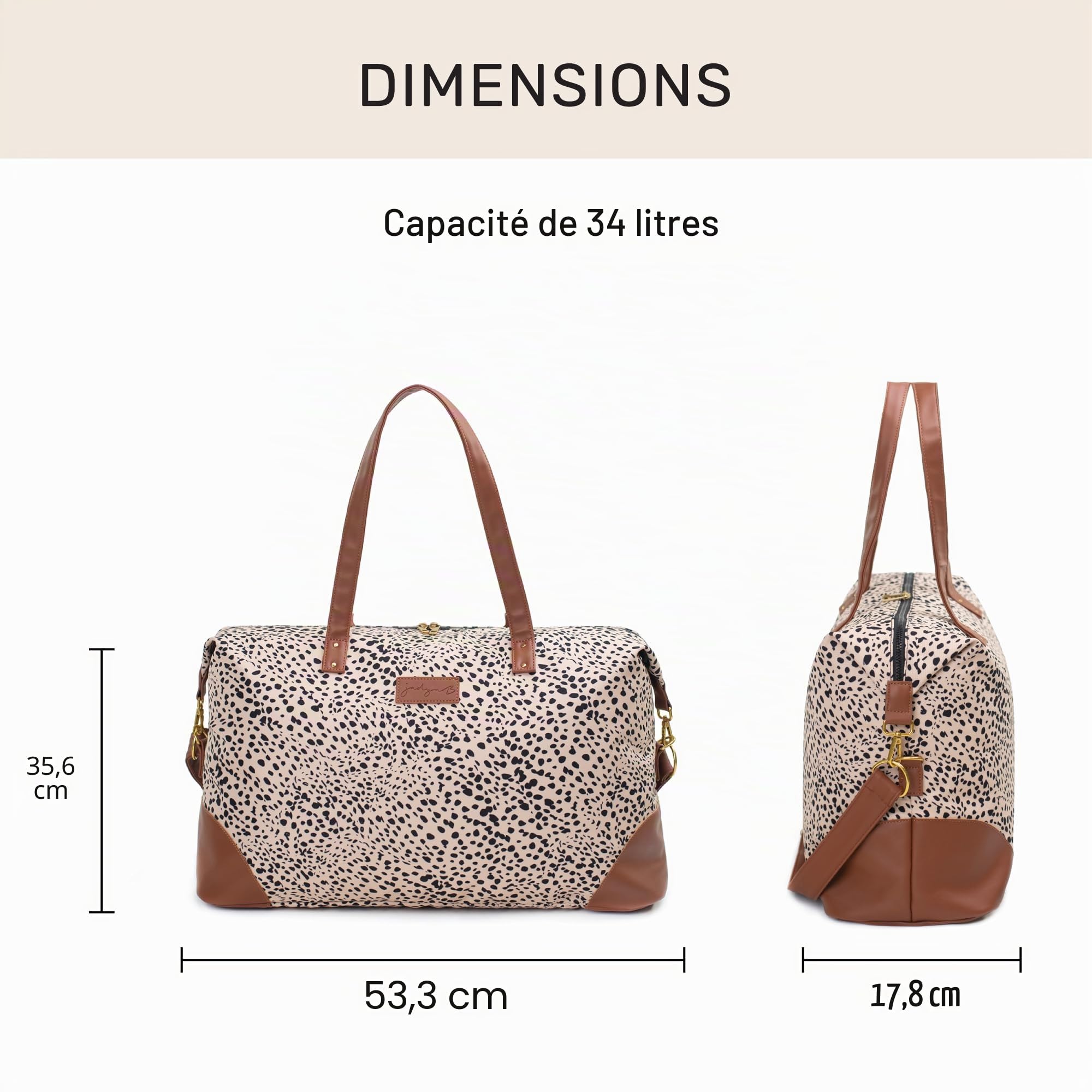 Jadyn Luna Sac de weekend et de voyage pour femme, grande contenance, 37 litres, 37 L
