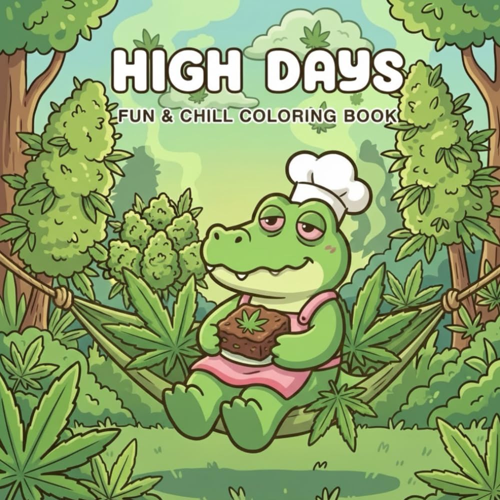 High Days: Fun And Chill Coloring Book For Adults And Teens Bold And Easy , Simple and Big Featuring Little Chibi Animals Enjoy High Activities On ... Funny Moment And Cozy Vibes For Relaxation