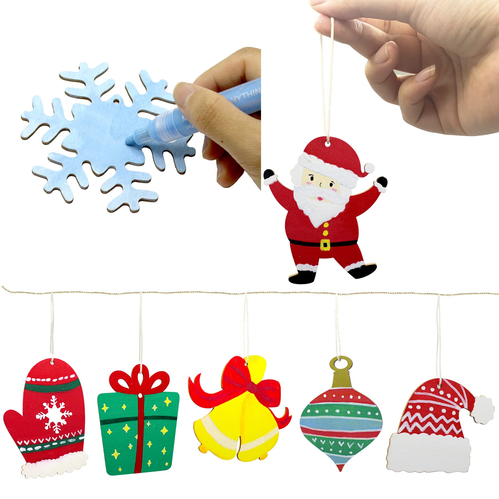 Cabilock 10pièces Décorations Noël Bois Brut Décorations Noël Bois Brut