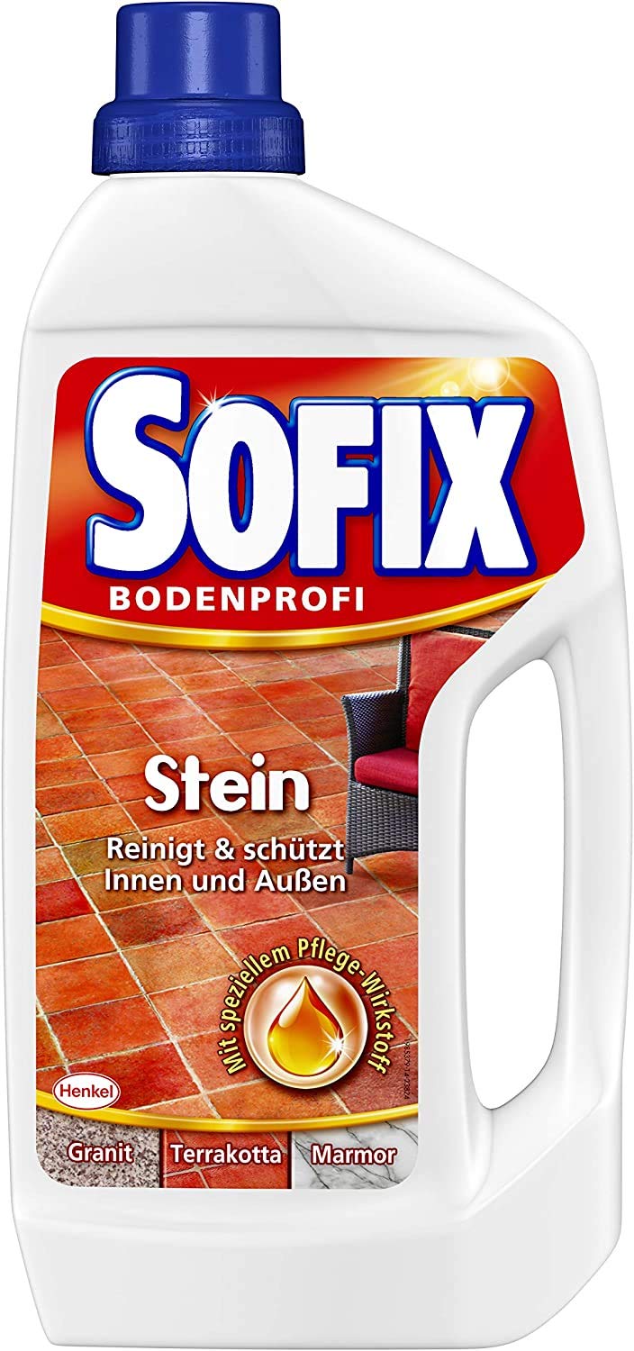 SOFIX Stein, Steinbodenreiniger, 5x1 l, mit einer schmutzabweisende Glanzschicht, reinigt und schützt Innen und Außen