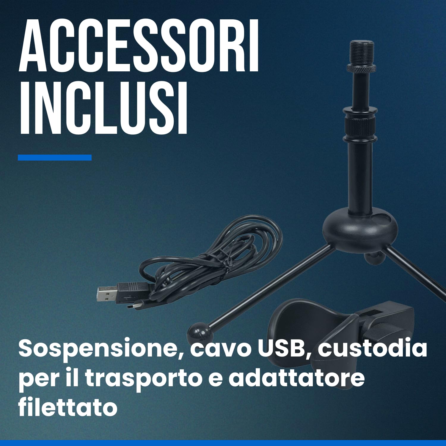 WOODBRASS UM3 - Micro Streaming, Podcast, Videoconferenza, Gaming. Microfono USB -C Plug & Play standalone per PC/Mac/PS4/PS5 ideale per registrazione e live Twitch, Discord, Youtube