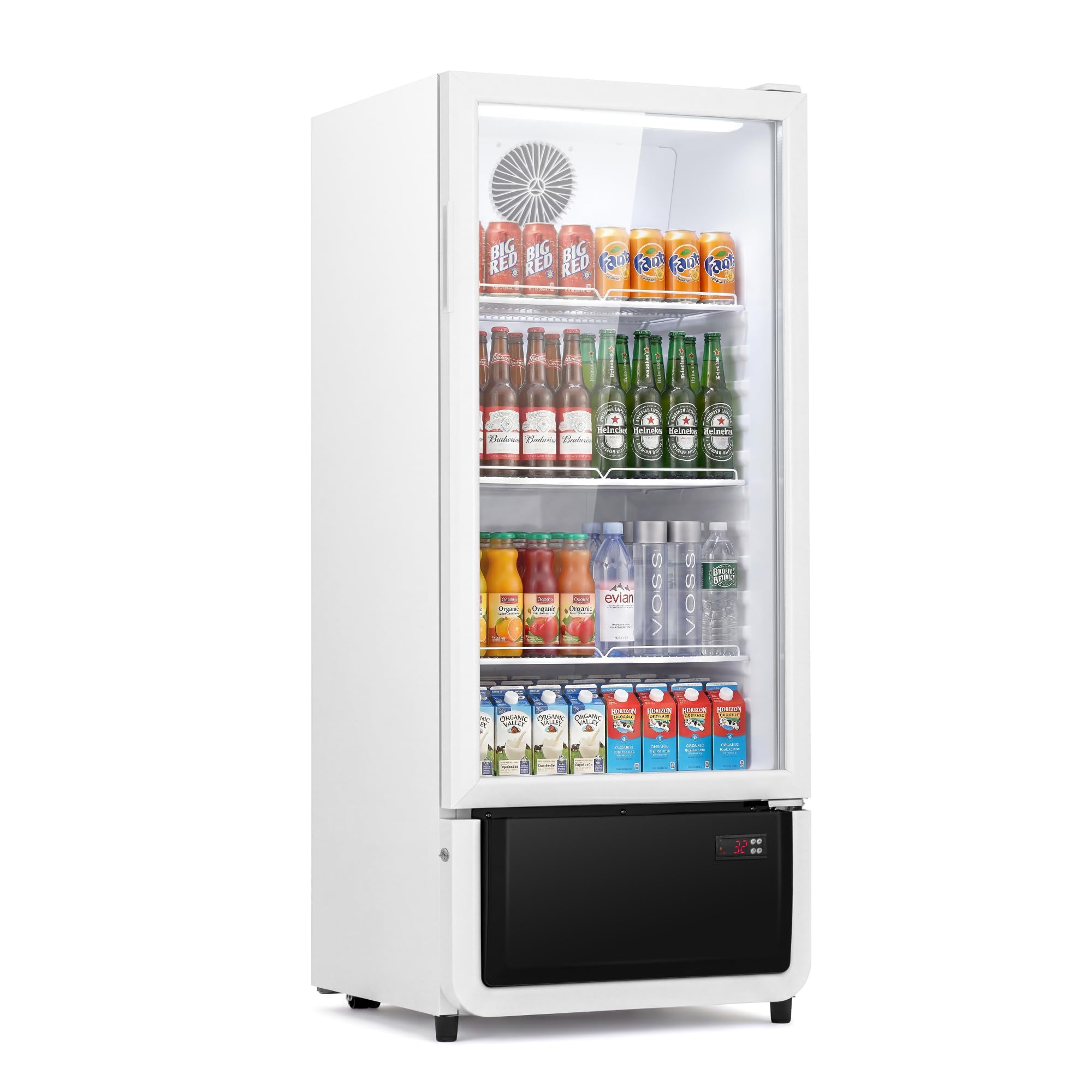 Yeego 6.9 Cu.Ft Commercial Refrigerators with Double-Layer Glass Door White