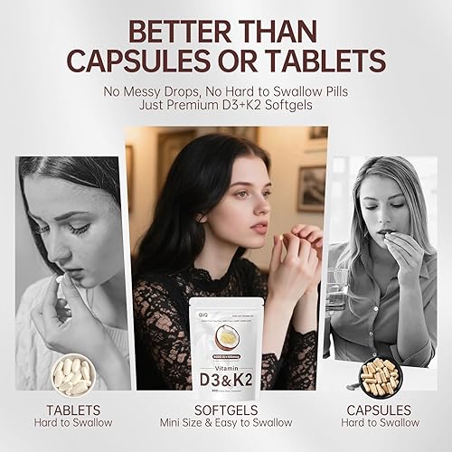 Miniatura 8 de 300 unidades de vitamina D3 K2 5000 UI + 100 mcg, aceite de coco, sin gluten, sin OGM, sin soja