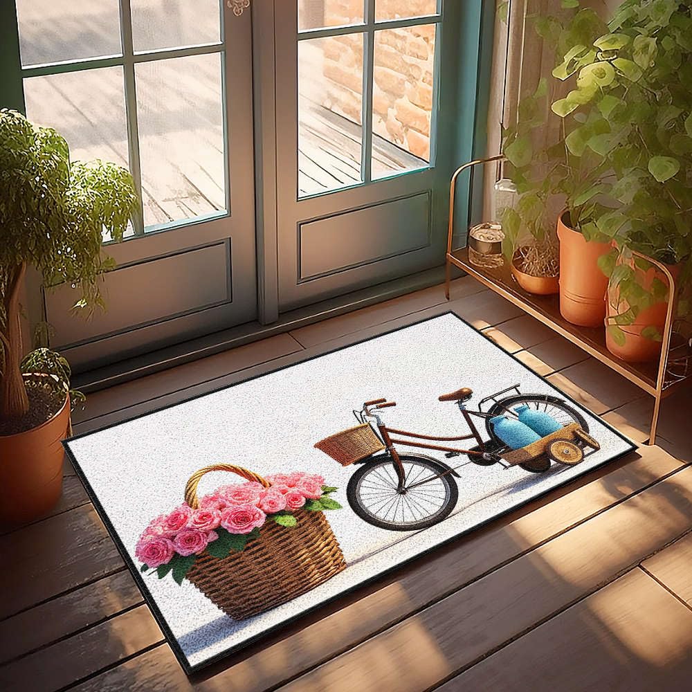 Paillasson décoratif rétro vélo pour chambre d'adolescent tendance