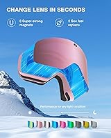 Vista 6 de ZIONOR X11 Ski Goggles Magnetic Cylindrical Snowboard Snow Goggles for Men Women