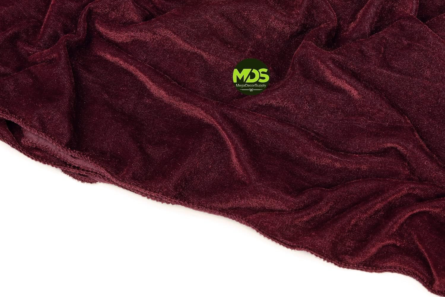 MDS Pack of 20 Wedding 12 x 108 inch Velvet Table Runner for Wedding Banquet Decor for Table Runners - Burgundy