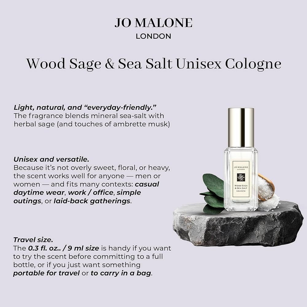 Amazon.com: Jo Malone Wood Sage & Sea Salt Cologne Deluxe Sample