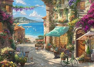 Comprar Schmidt Spiele Thomas Kinkade- Rompecabezas (1000 Piezas), diseño de café en la riña Italiana, estructura de lino, Color carbón (59624)
