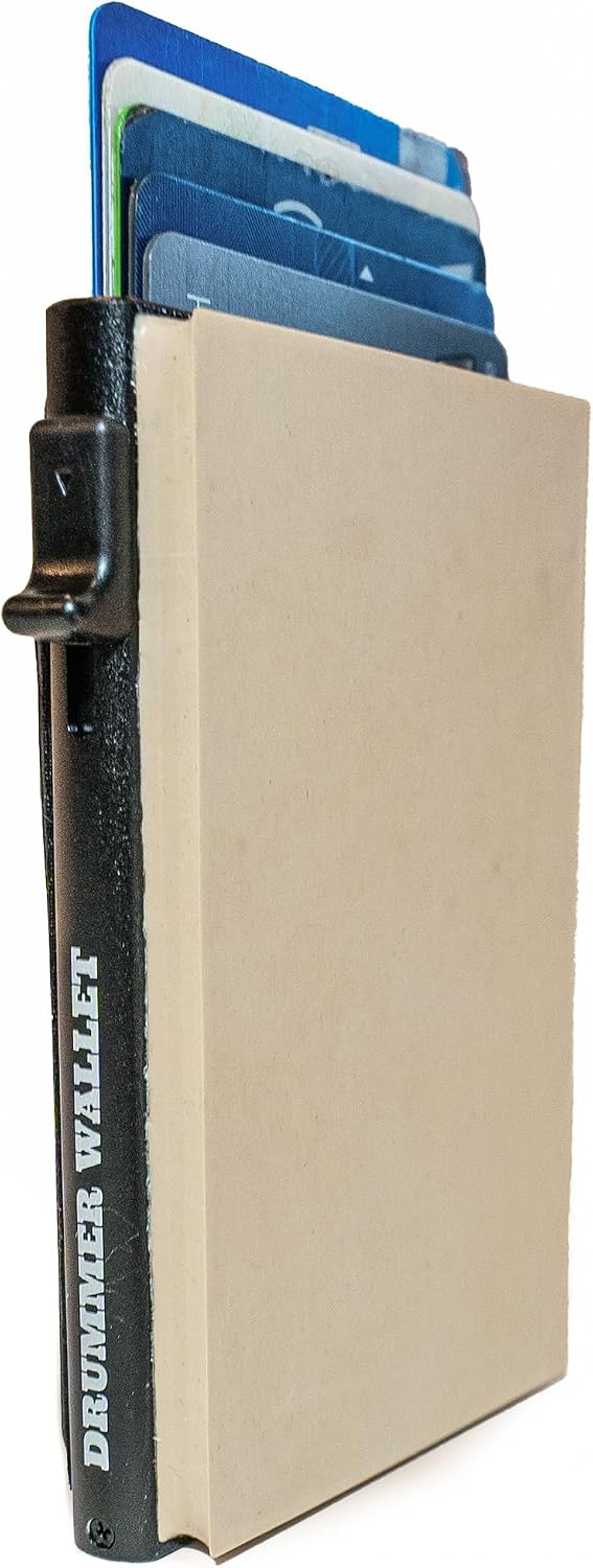 Drummer Wallet- Gift For Drummers, A Wallet, Snare Mute & Practice Pad All-In-One, Pocket For Money and Cards