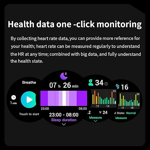 Miniatura 6 de Reloj inteligente para hombres y mujeres (respuestahacer llamadas), rastreador de actividad física con monitor de frecuencia cardíaca, monitor de