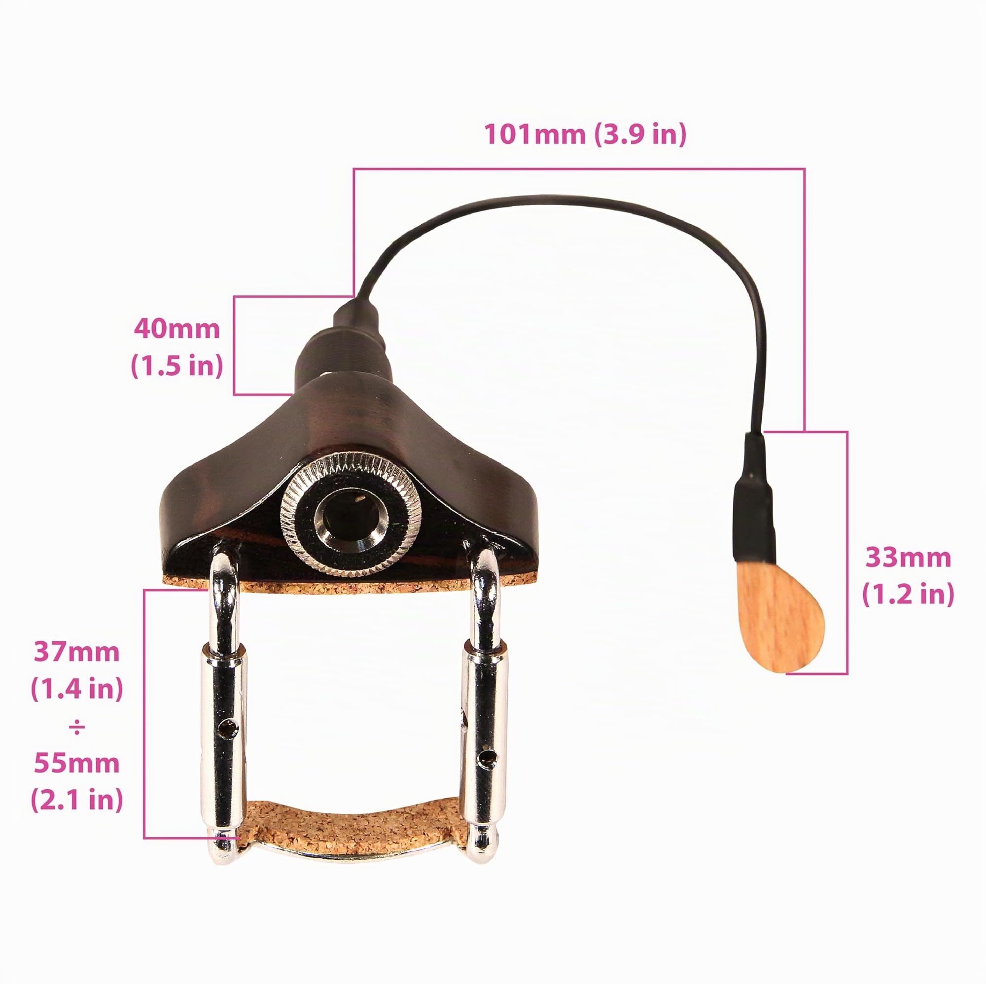 KNA VV-3 Portable Piezo Pickup for Violin and Viola – Lightweight Bridge-Mounted Sensor, Natural Acoustic Sound, Easy Installation, 1/4" Output Jack, No Instrument Modification, Handcrafted in Europe