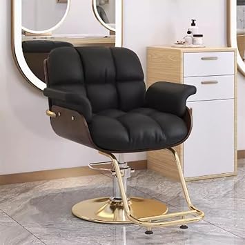 Barber Shop Chair high-end Hair Salon Special Hair Salon Chair Stool Lift Rotation Thickened Hair Cutting Stool,Black