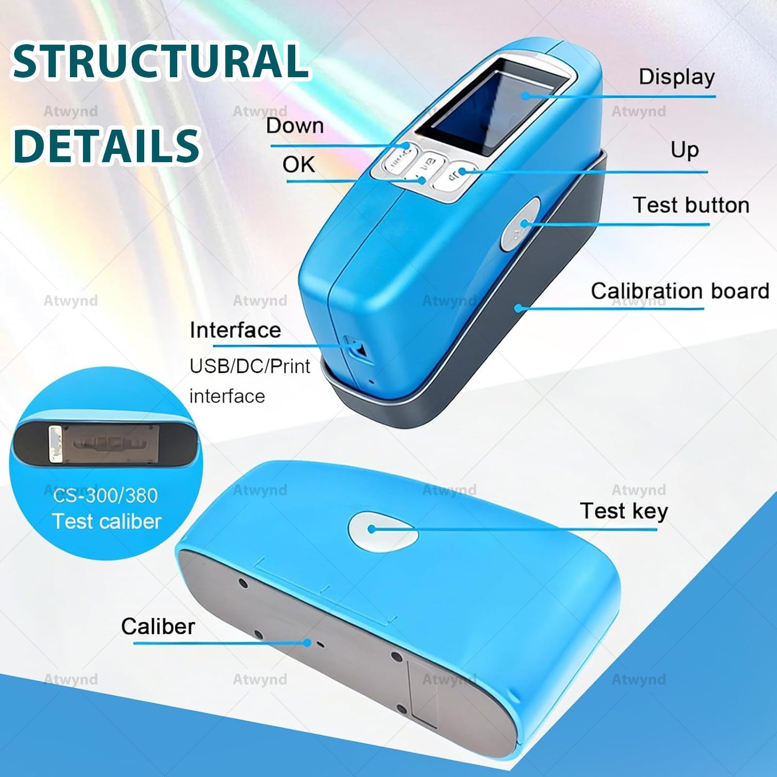 Gloss Meter Tri-Angle Glossmeter 20° 60° 85° Portatile Digital Single Angle Gloss Tester per Vernice Plastica