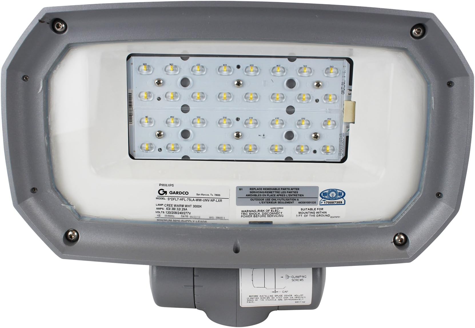 Gardco Lighting DFL7 Series Designer LED Flood-Light, 75-Watt, 3000K, 120/208/240/277-Volt