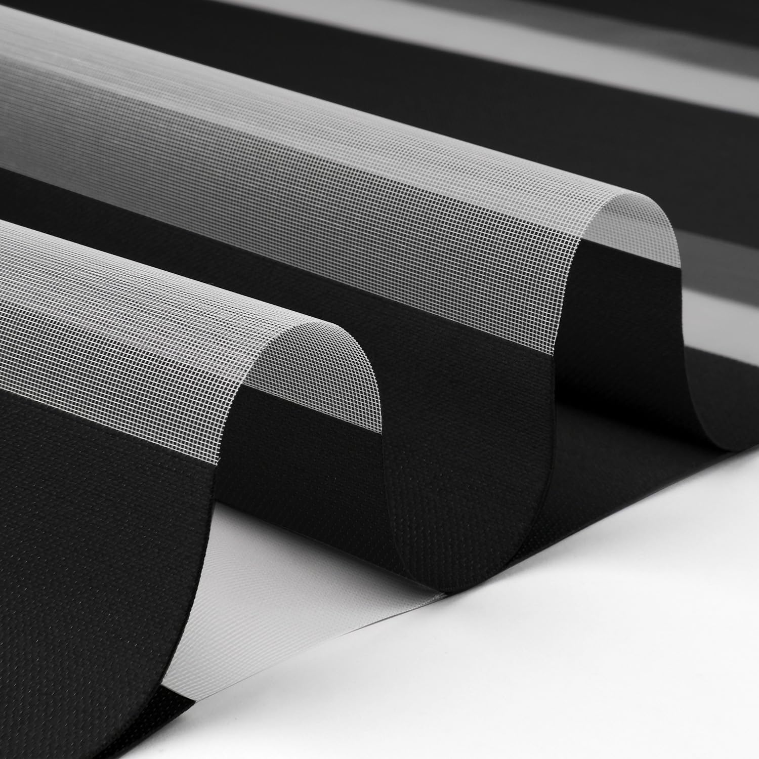 Motorized Zebra Blinds with Remote Smart Blind Work with Homekit Alexa SmartThings Electric Day and Night Shade Cordless Automatic Solar Powered Window Shade Customize(Pure Black)