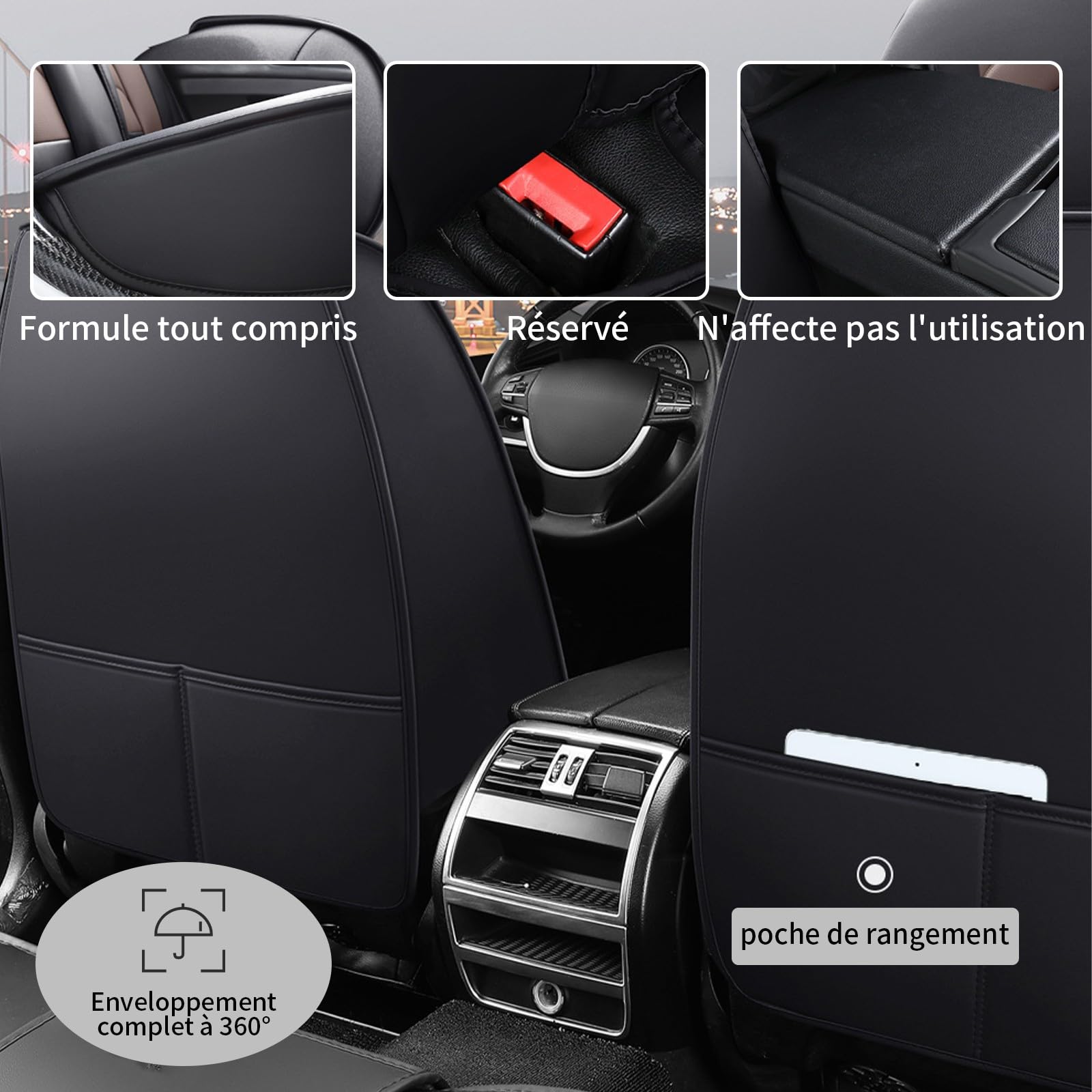 Housses de Siège pour Dacia Duster 3 2024-2026 Auto,5 Places Housses de Siège Auto Avant Arrière,Ensemble Cuir PU Étanche et Respirant Protection Anti-Rayures