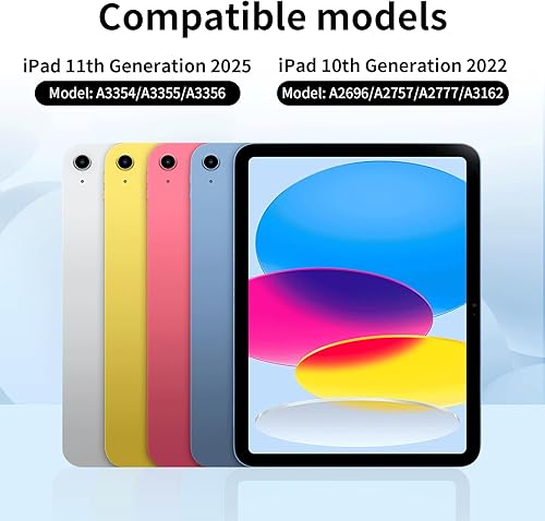 Miniatura 6 de Funda para iPad de 11ª y 10ª generación con teclado, 7 colores retroiluminados, desmontable, con soporte para lápiz, para iPad de 11 pulgadas, A16