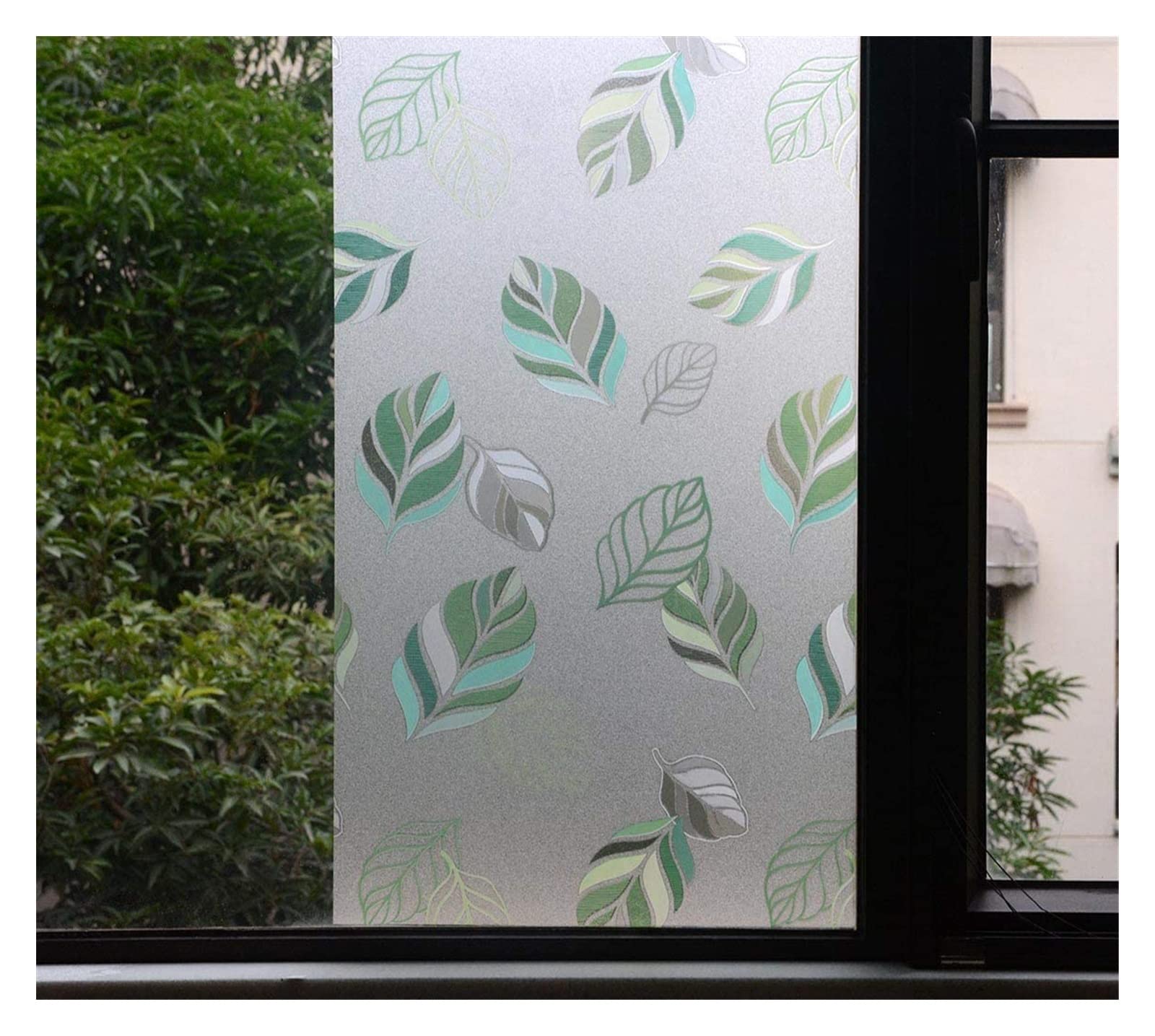 Window Privacy Film Sunshine Bathroom Window Privacy Film Frosted Glass 3D Double-Sided Stained No Glue Removable(45x200 cm)