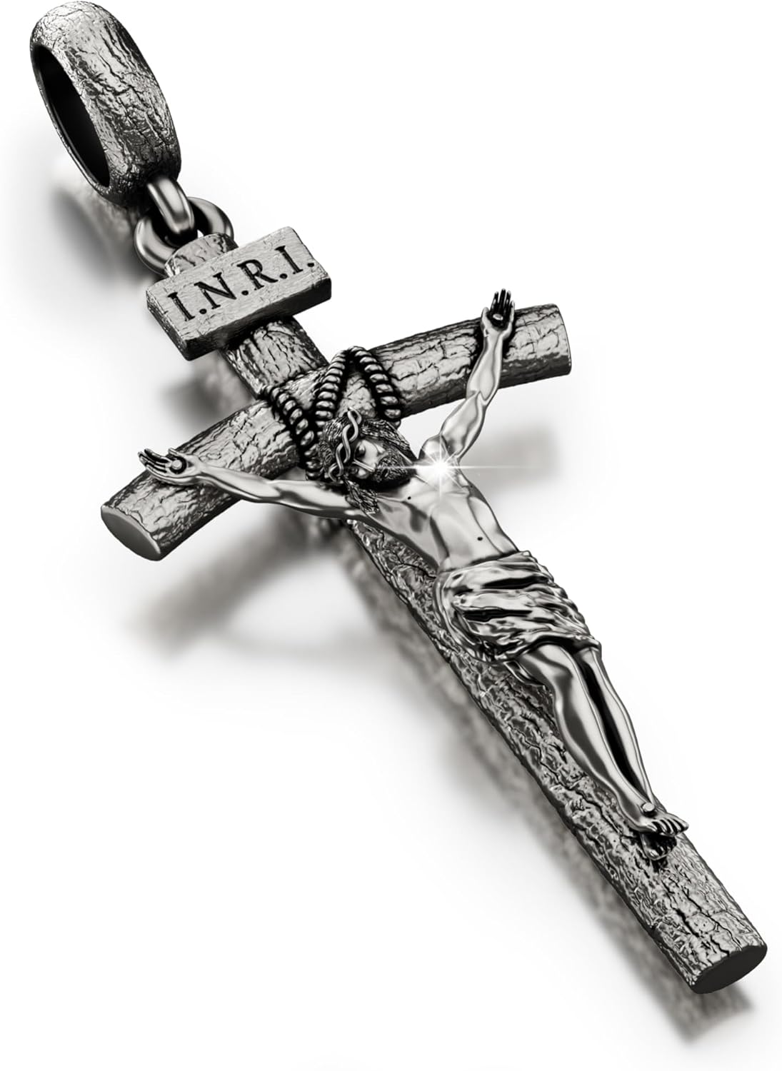 Catholic Crucifix Necklace for Men and Women, Antique Silver/Gold/Silver Gold Cross Necklace with Exquisite Jesus Pendant, 18~30" Stainless Steel Chain, Christian Jewelry Gift
