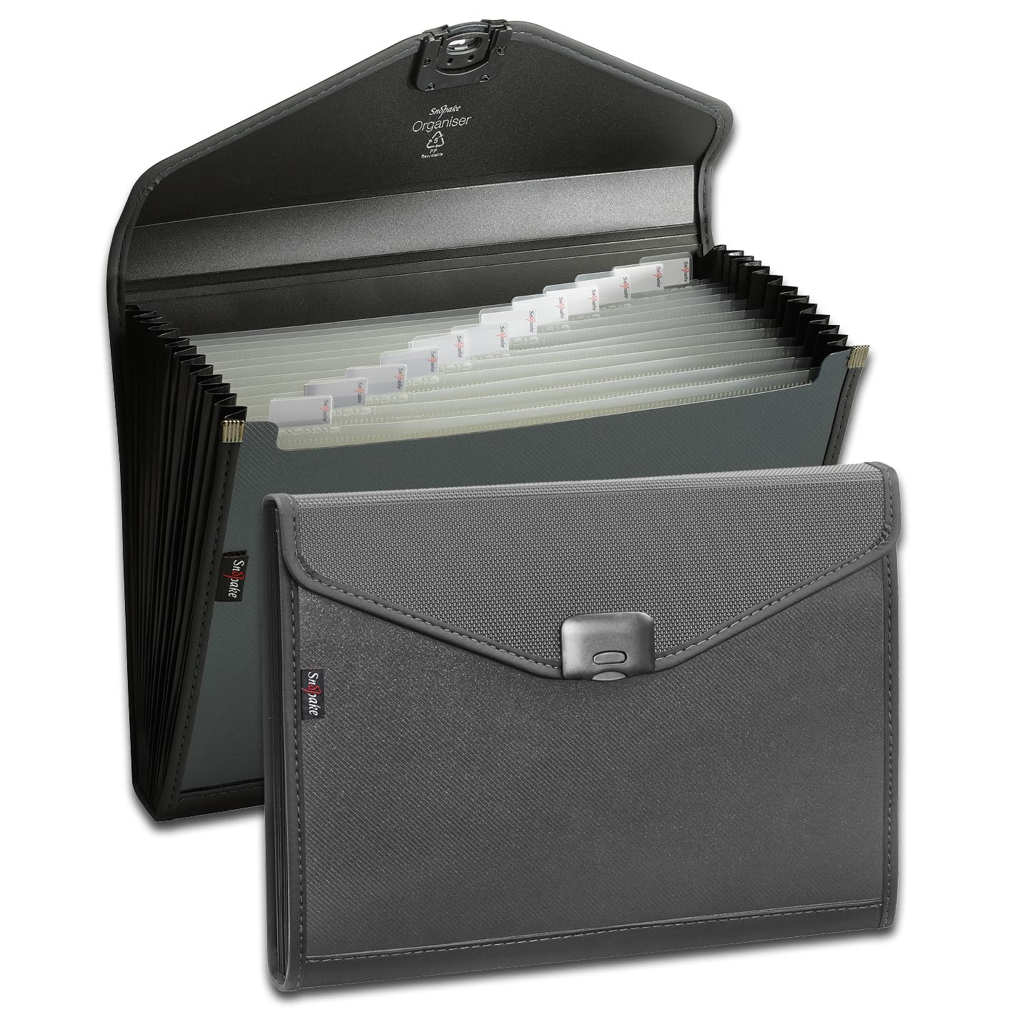 Snopake A4 Zeon Charcoal 13-Part Expanding Organiser [Ref: 15894]