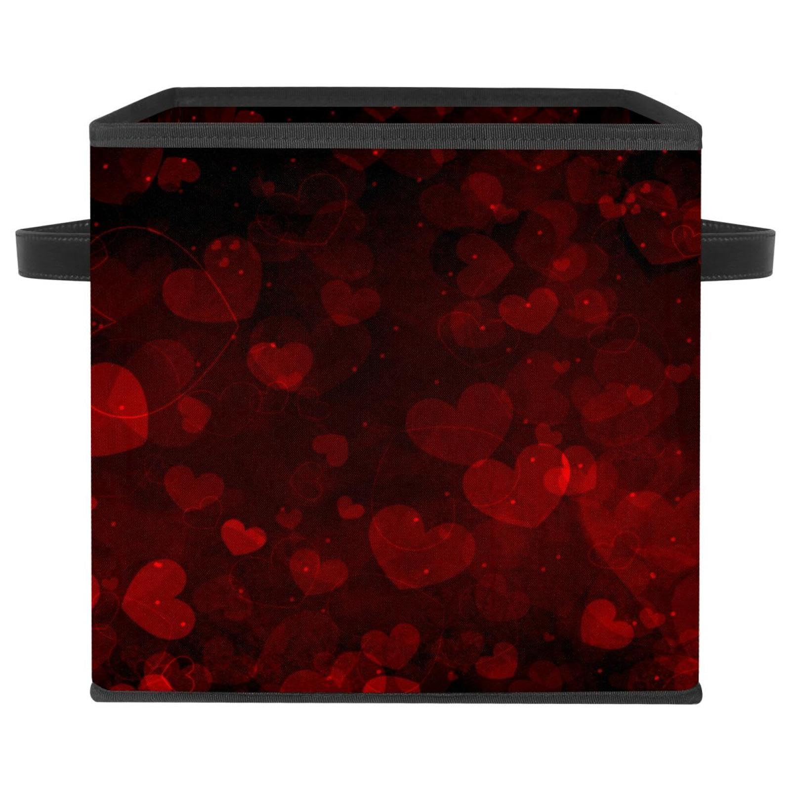 Organiseur en tissu robuste motif cœur rouge et noir de qualité