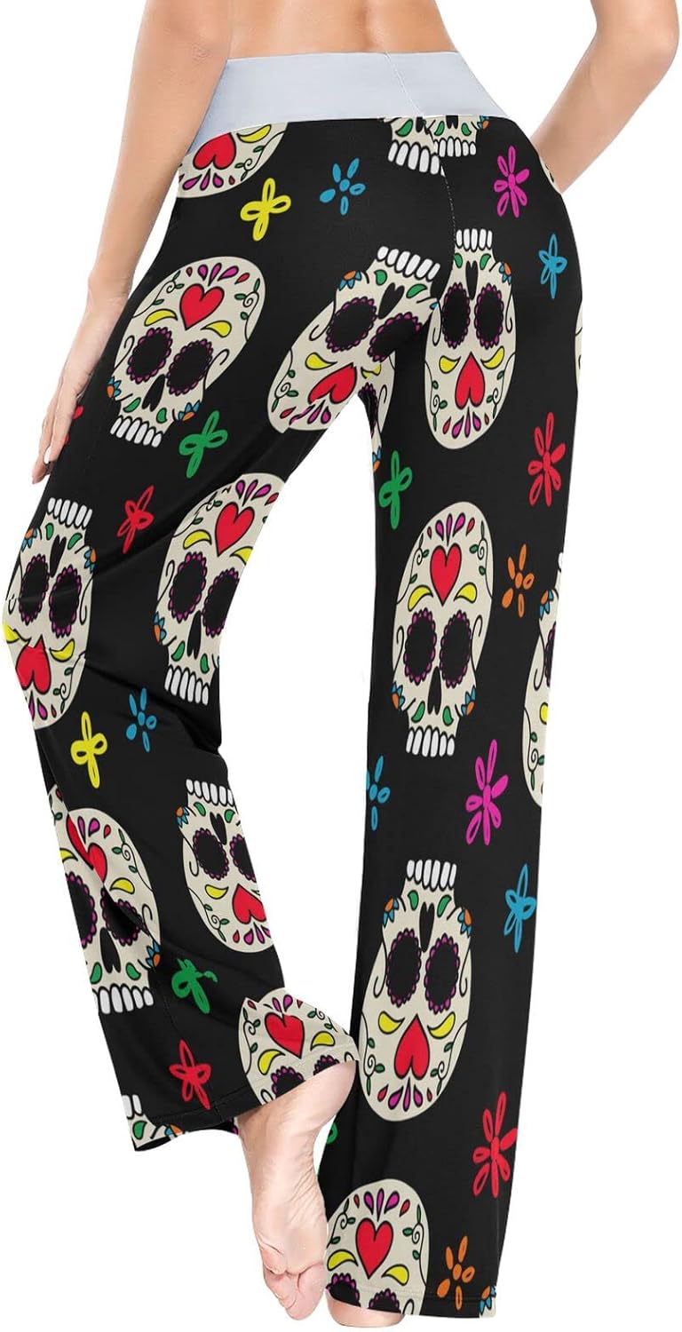 ALAZA Women's Mexican Sugar Skulls Sleep Pajama Pant : Clothing, Shoes & Jewelry