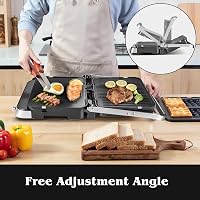 AMZCHEF 4 az 1-ben kontaktgrill, waffelsütő és szendvicssütő 2000W, antihaftbevonatos lemezek 4