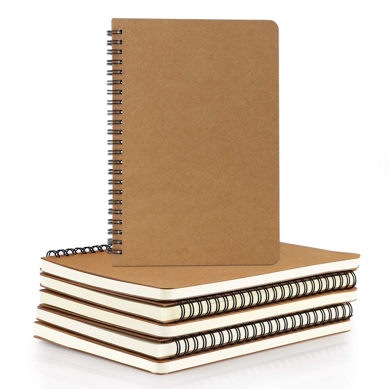 Carnets à spirales lignés A5 cahier de notes écriture rigide 6 pièces - 8