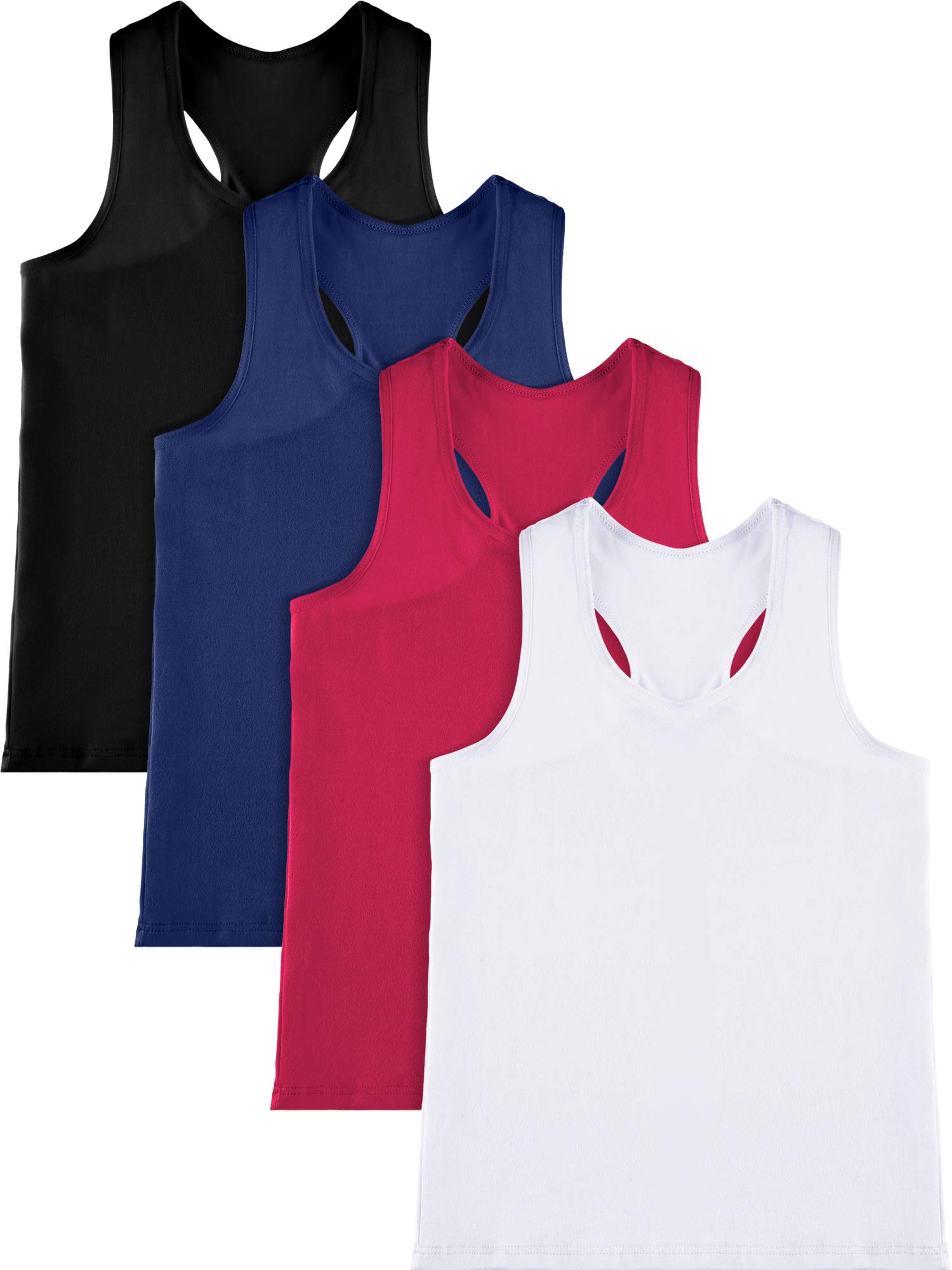 SATINIOR 4Pcs Girls Dance Crop Tops, Racerback Dance Tank