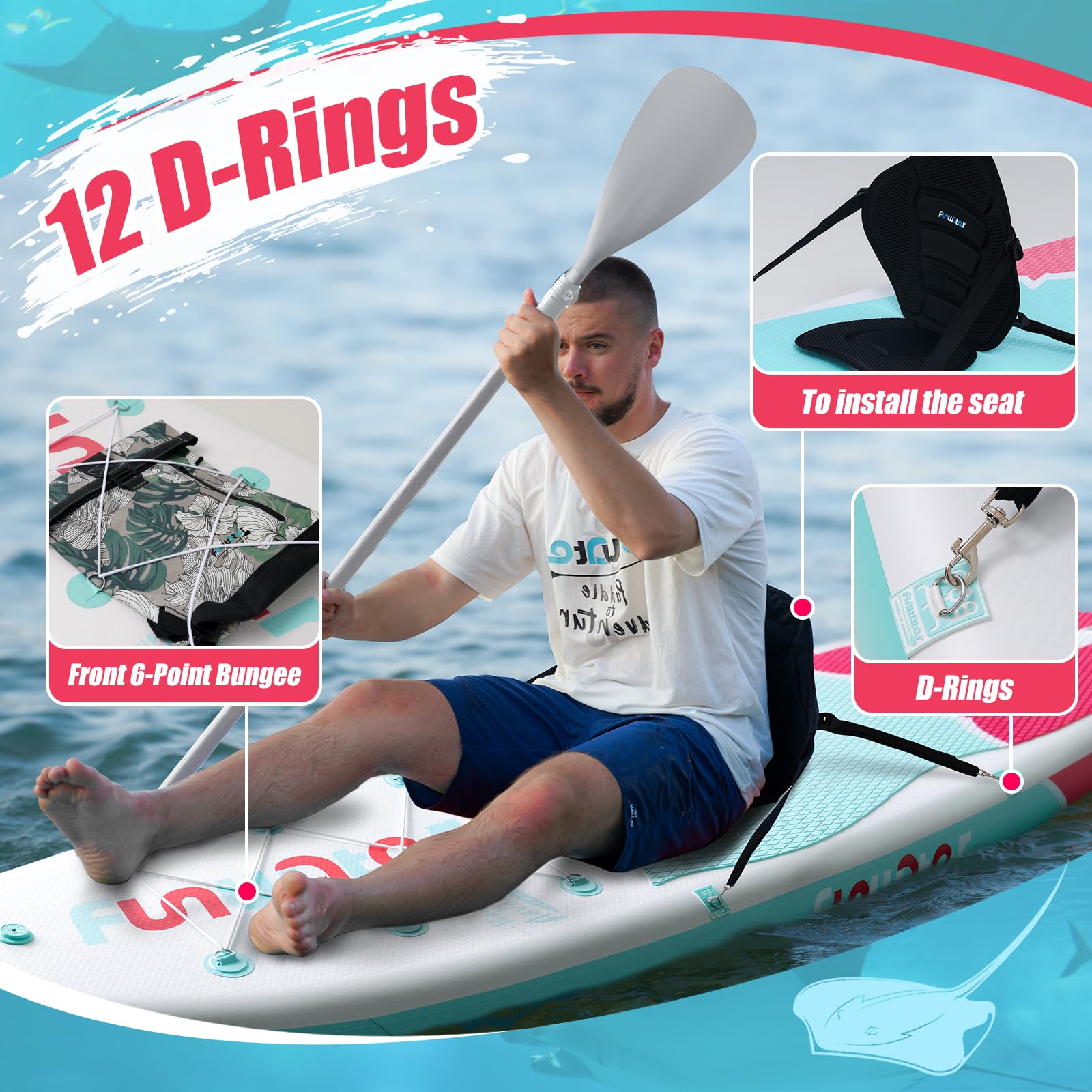 Amazon | FunWater SUP 空気注入式スタンドアップパドルボード 超軽量