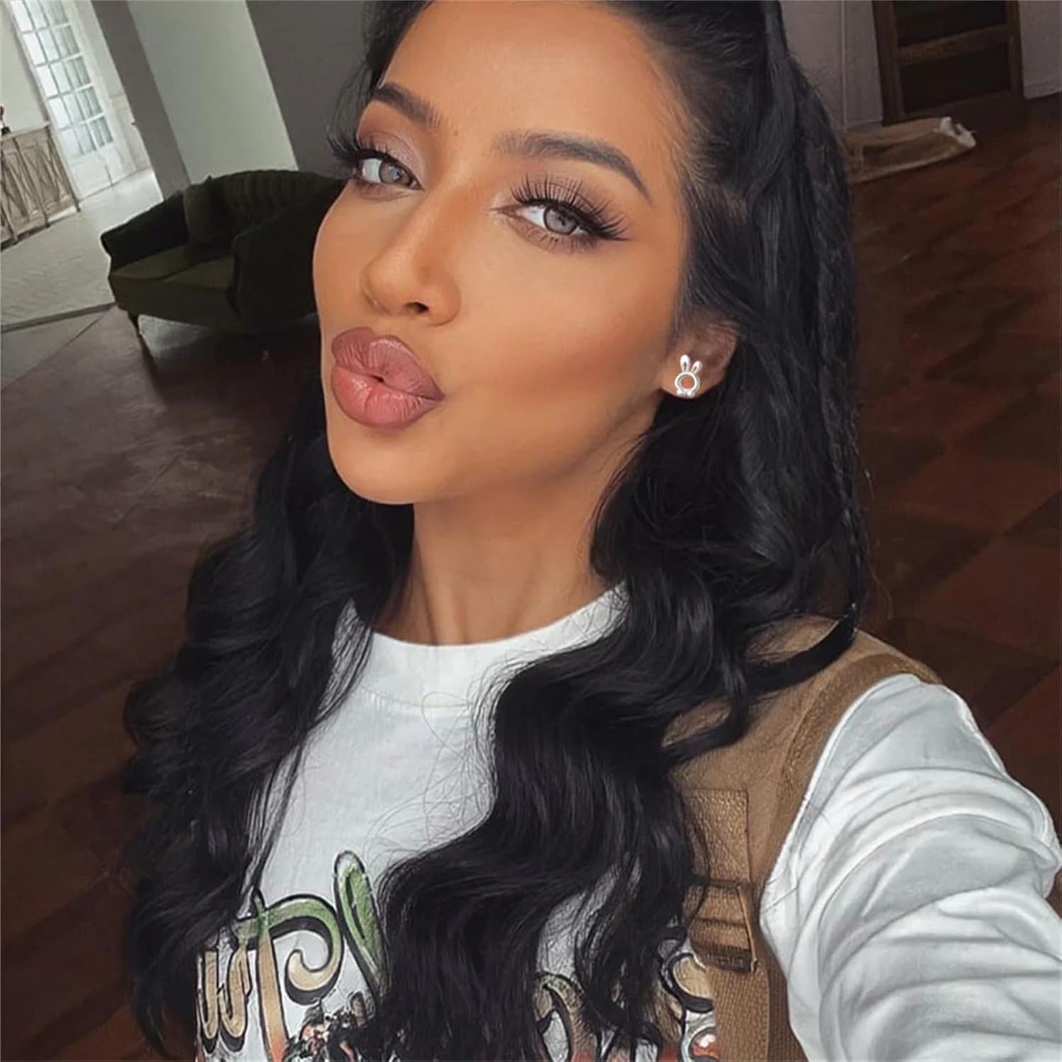 Dreuyet Easter Bunny Earrings Cute Animal Funny Rabbit Earrings 925 Sterling Silver Rabbit Carrot Stud Earrings for Women Hypoallergenic Jewelry - Image 3