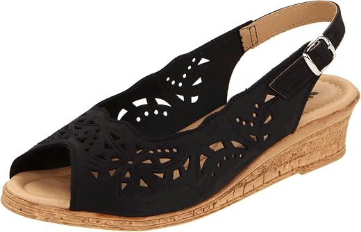 Spring Step Women's Orella Slingback Sandal,Black Nubuck,39 EU/8.5 M US