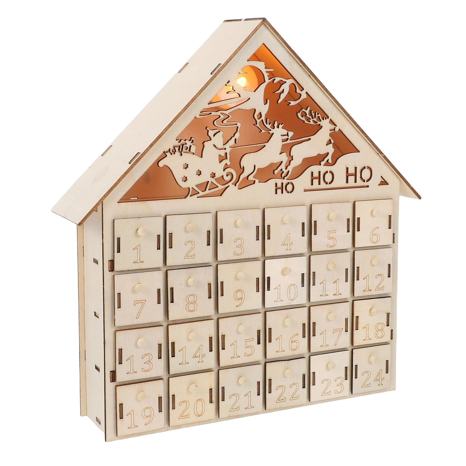 Calendrier de bois avec LED pour illuminer vos soirées de Noël en famille