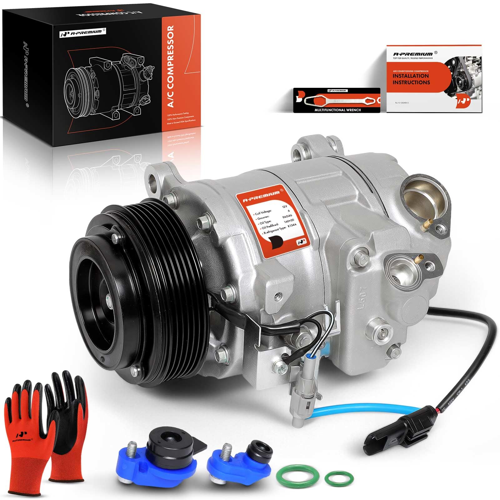 A-Premium Air Conditioner AC Compressor with Clutch Compatible with BMW X5 320i 328i 428i 528i 535i 228i 328d 535d 740Ld GT xDrive Gran Coupe