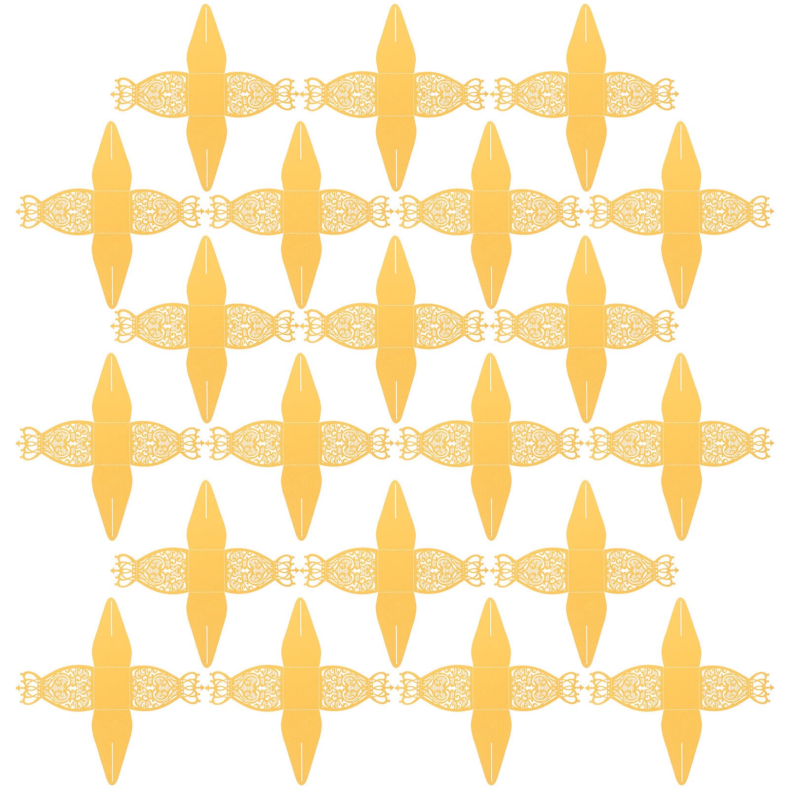 Ipetboom 50pcs Gold Hollow-out Regal Candy Boxes Paper Party Favor Packaging Boxes for Wedding Celebration and Party Supplies